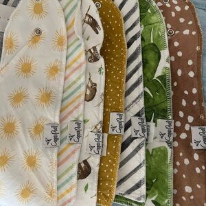 Lot of 7 Copper Pearl baby bibs